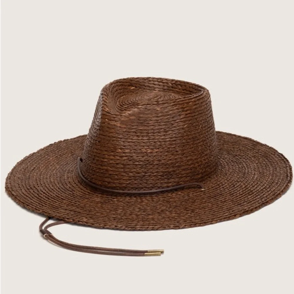 Will + Bear Austin Brown Straw Wide Brim Hat NWOT Medium - Picture 3 of 13